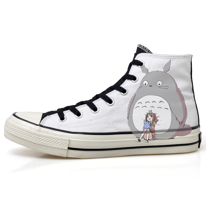 范匡威斯涂鸦龙猫联名鞋宫崎骏动漫周边高帮帆布鞋男鞋
