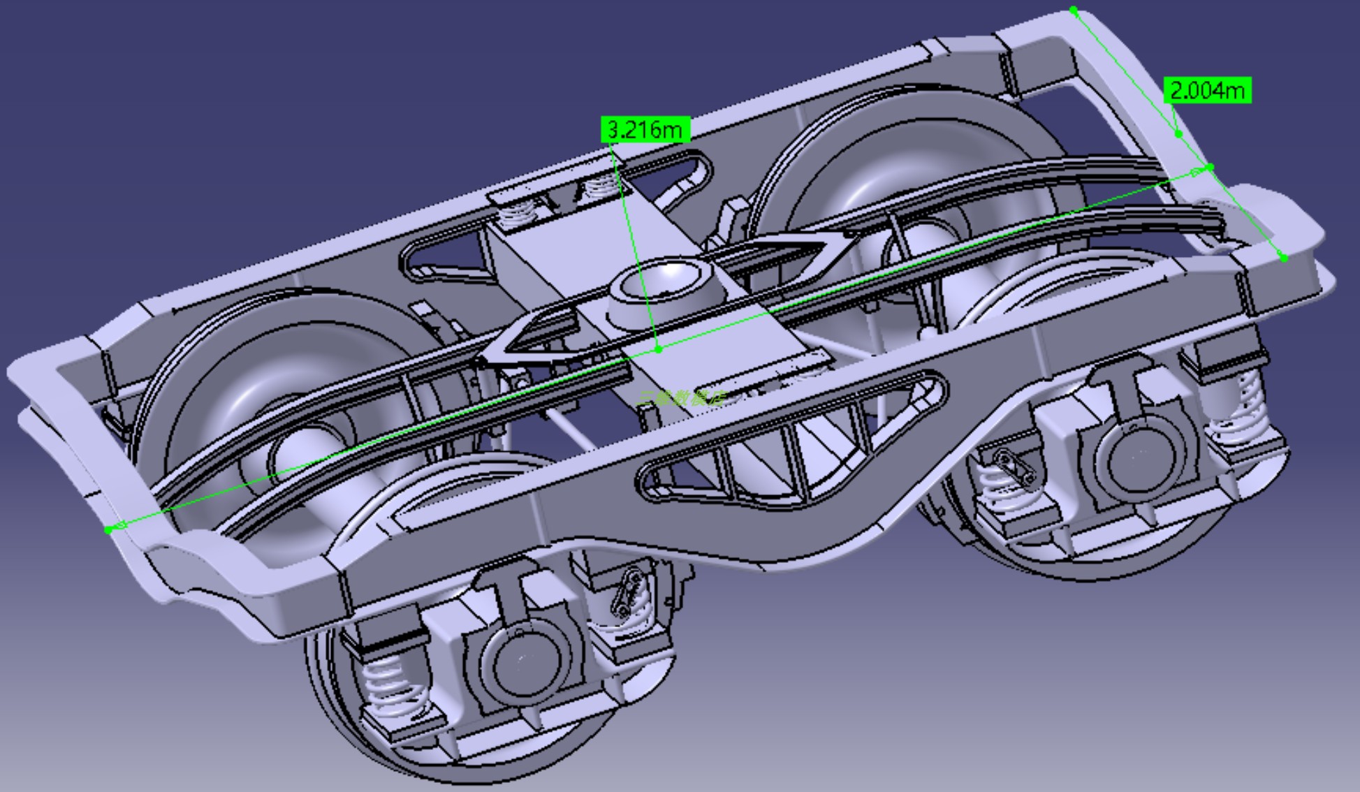 地铁火车底盘3d三维几何数模模型机车列车林业机械