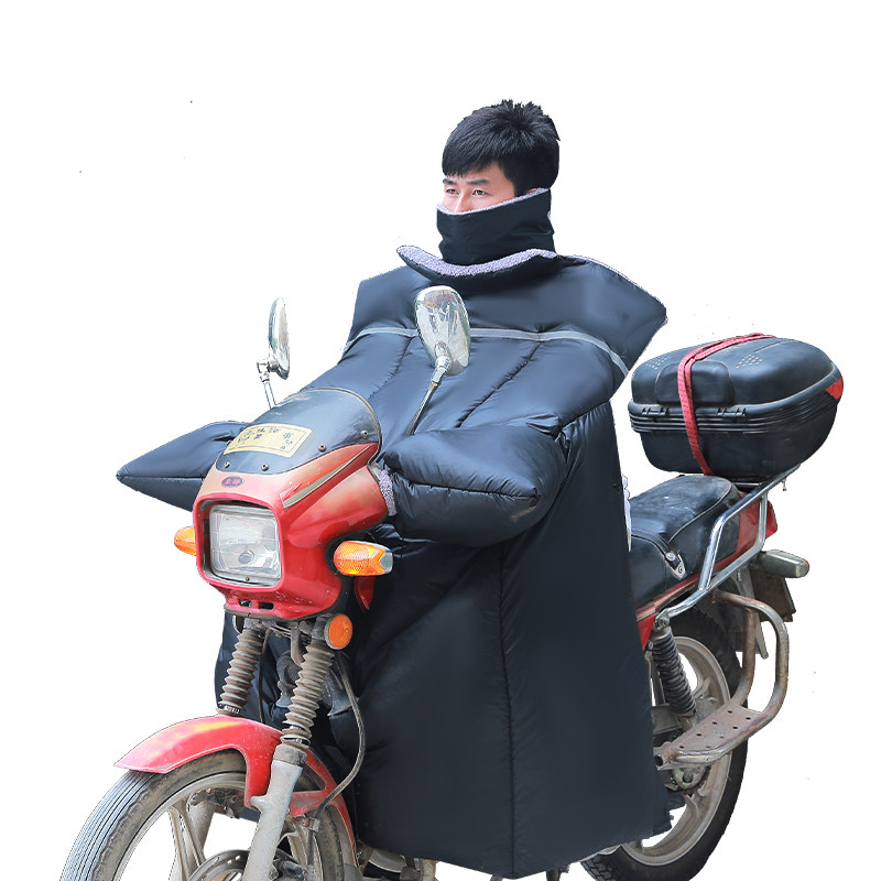 跨骑摩托车挡风被冬季电瓶车防水挡风罩加绒加厚男护腿防寒防风罩