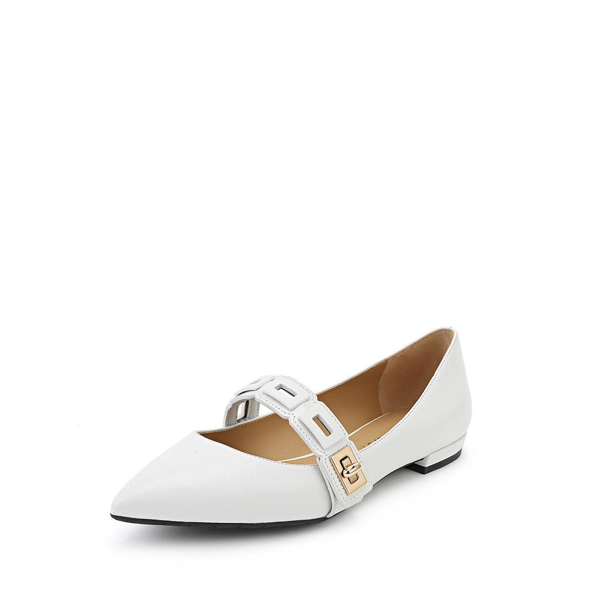 stellaluna女鞋春夏新款浅口显瘦金属尖头皮鞋单鞋