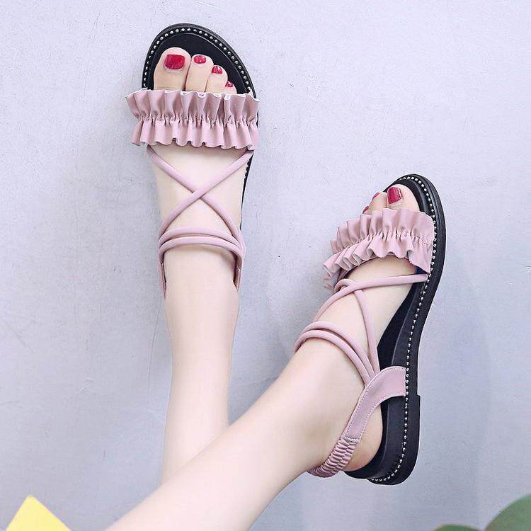 平跟小学生初中生公主女鞋大童小女孩冬季凉鞋15岁时装凉鞋