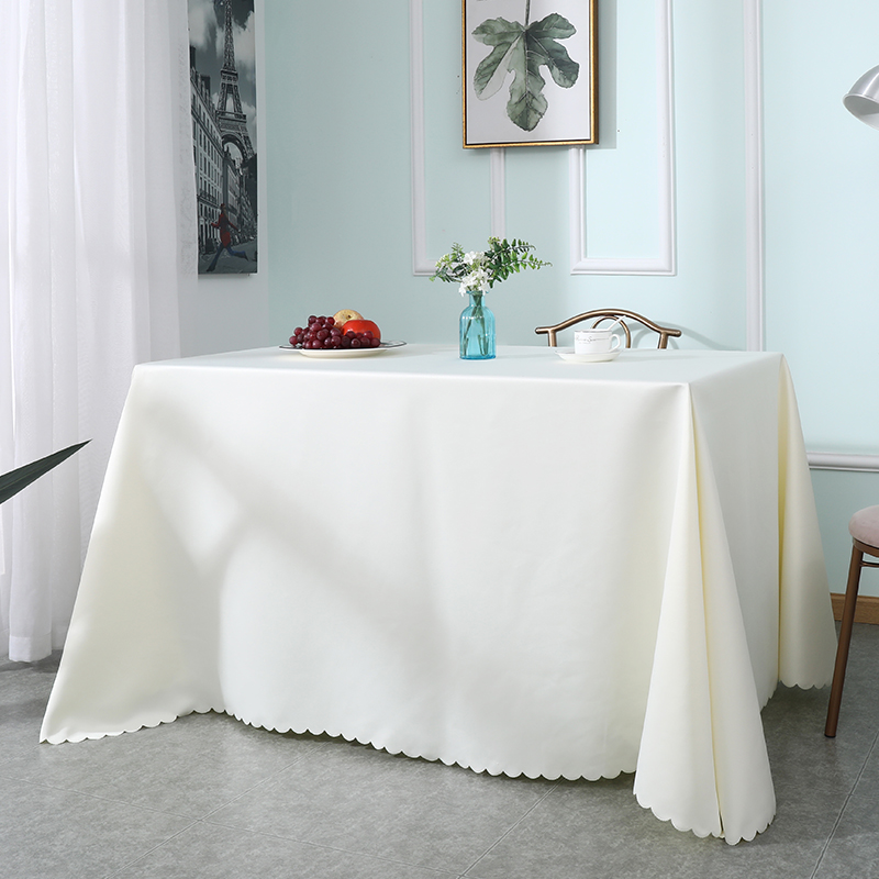 桌布纯色加厚会议会议桌布艺酒店展会长方形白色桌布