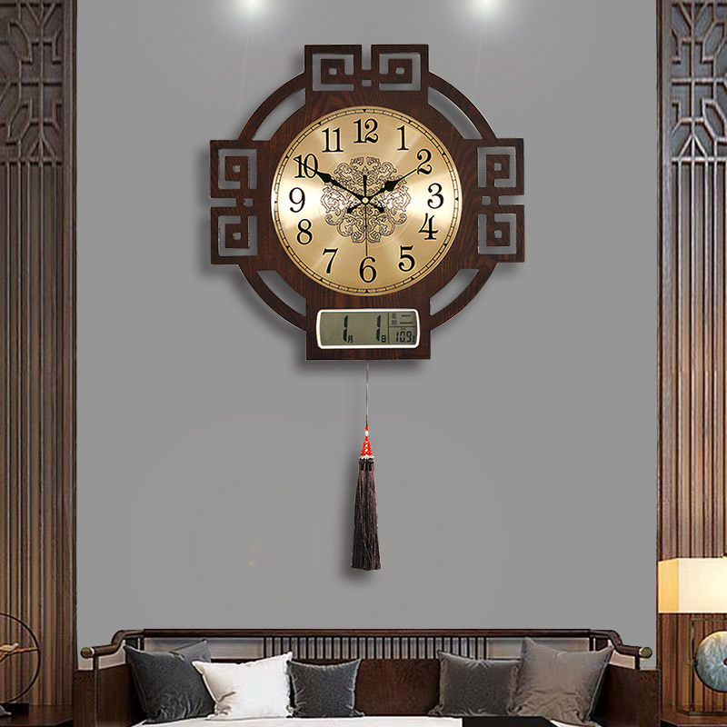 新中式客厅挂墙大气复古时尚时钟家用创意国风挂钟