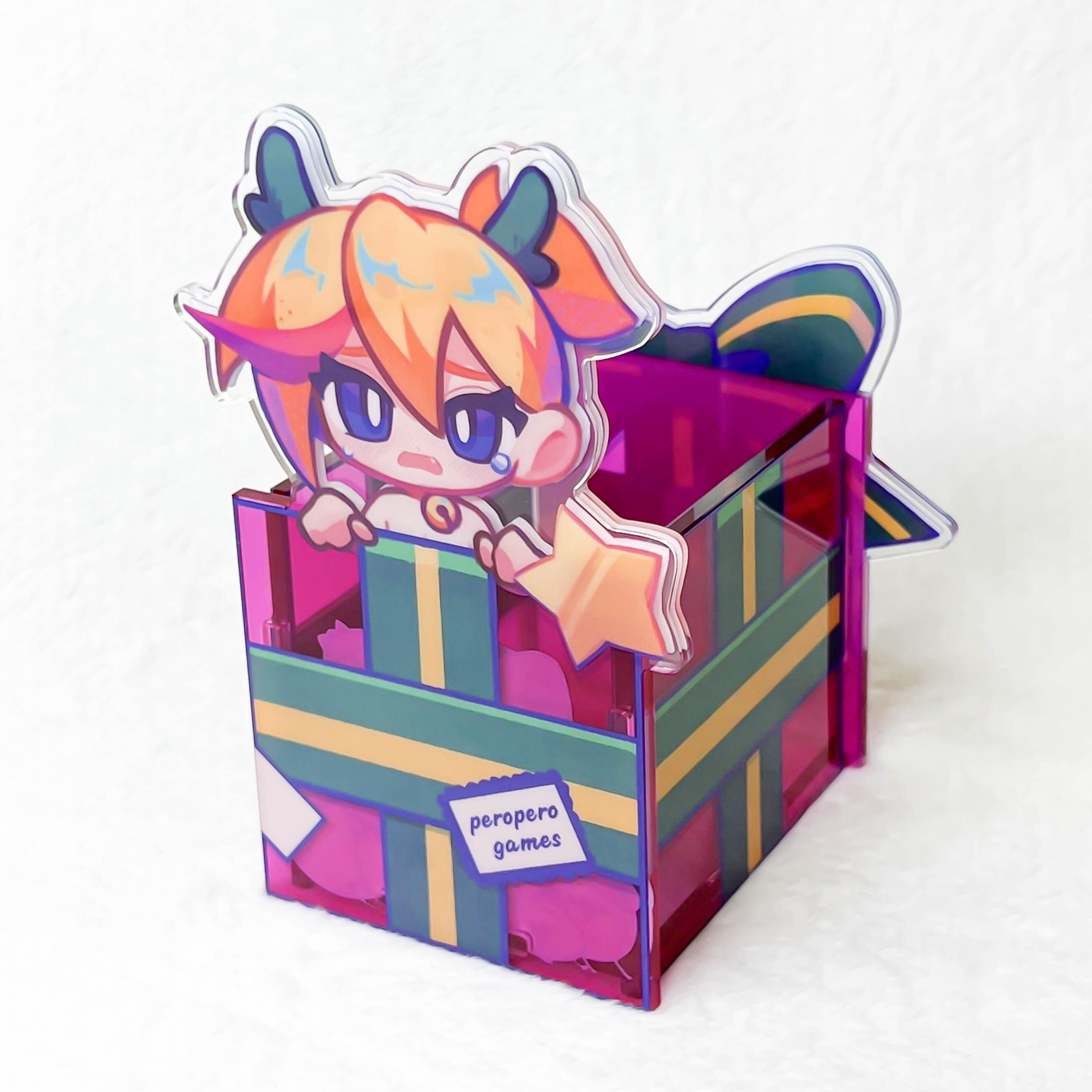 musedash圣诞礼物盒凛笔筒亚克力桌面收纳peropero动漫挂件