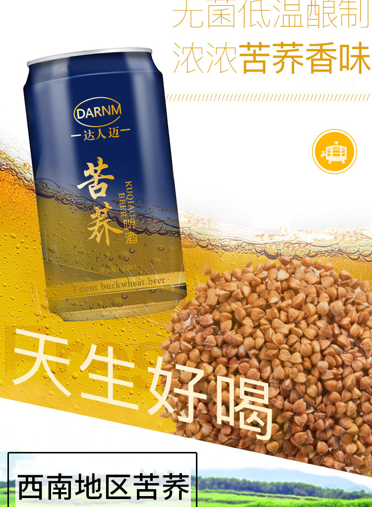 买一送一达人迈苦荞啤酒500ml12听装啤酒整箱易拉罐装啤酒