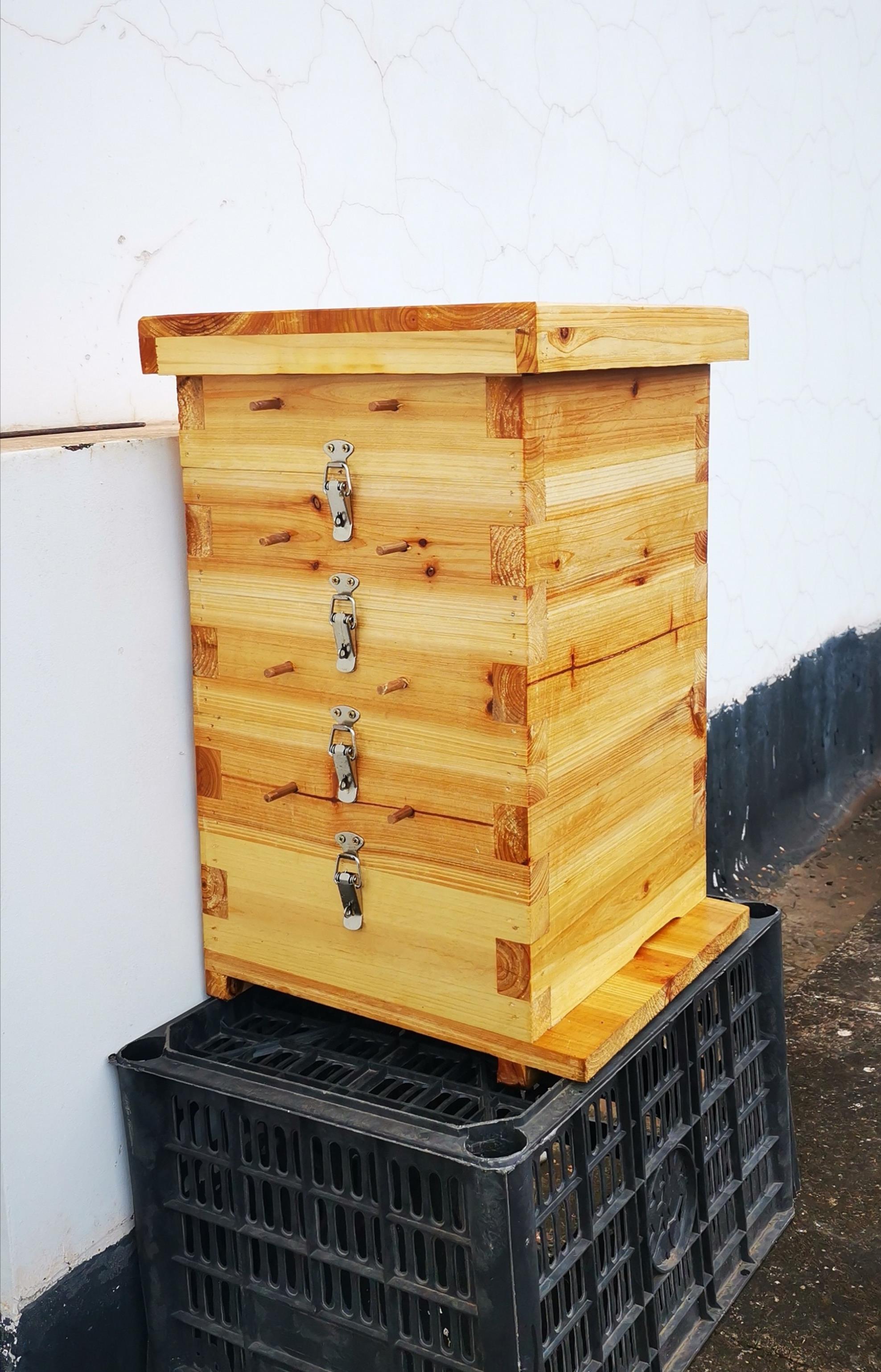 西夏蜂箱小型保温野蜂野外蜂蜜养蜂箱中蜂平箱框架套装保暖土蜂桶