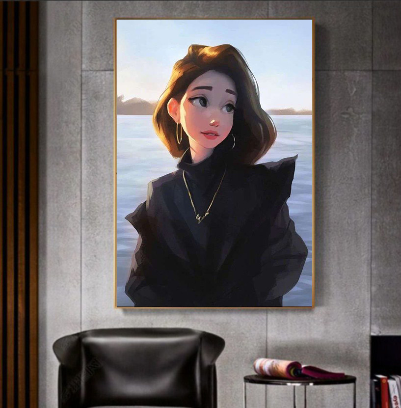 网红少女diy数字油画治愈简约现代生活写实手绘diy