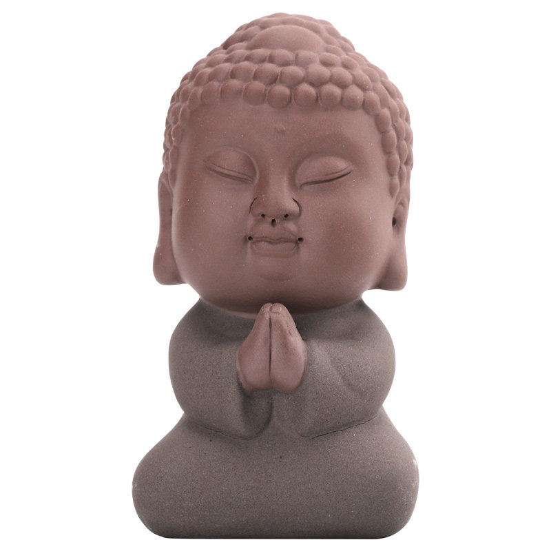 碌心复古禅意小佛茶宠小号摆件迷你萌趣可爱茶宠摆件