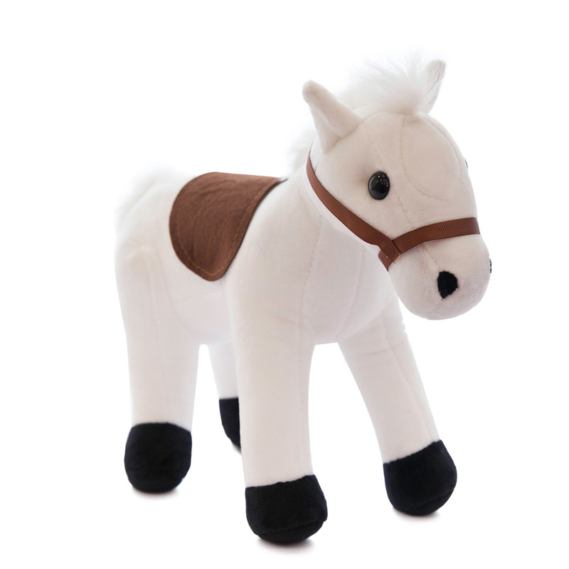 丁真白马珍珠玩偶白龙马毛绒玩具童年经典小白马公仔毛绒
