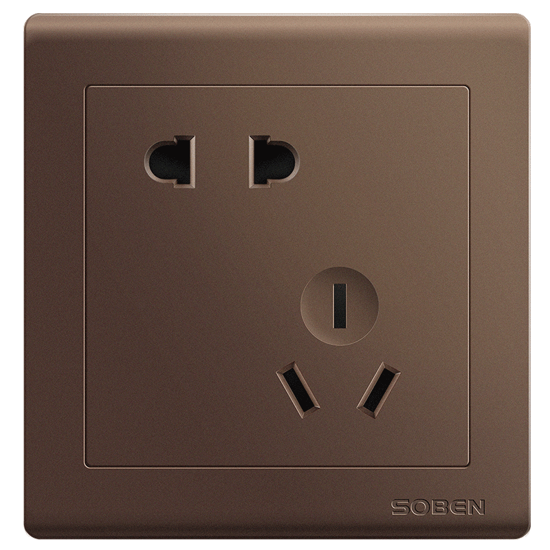 松本 开关插座面板86型五孔插座咖啡金插座开关面板a3 soben - 爱购网