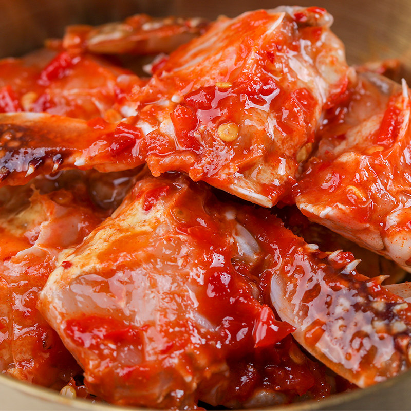 韩国辣酱网红酱蟹醉蟹梭子香辣蟹酱蟹类制品