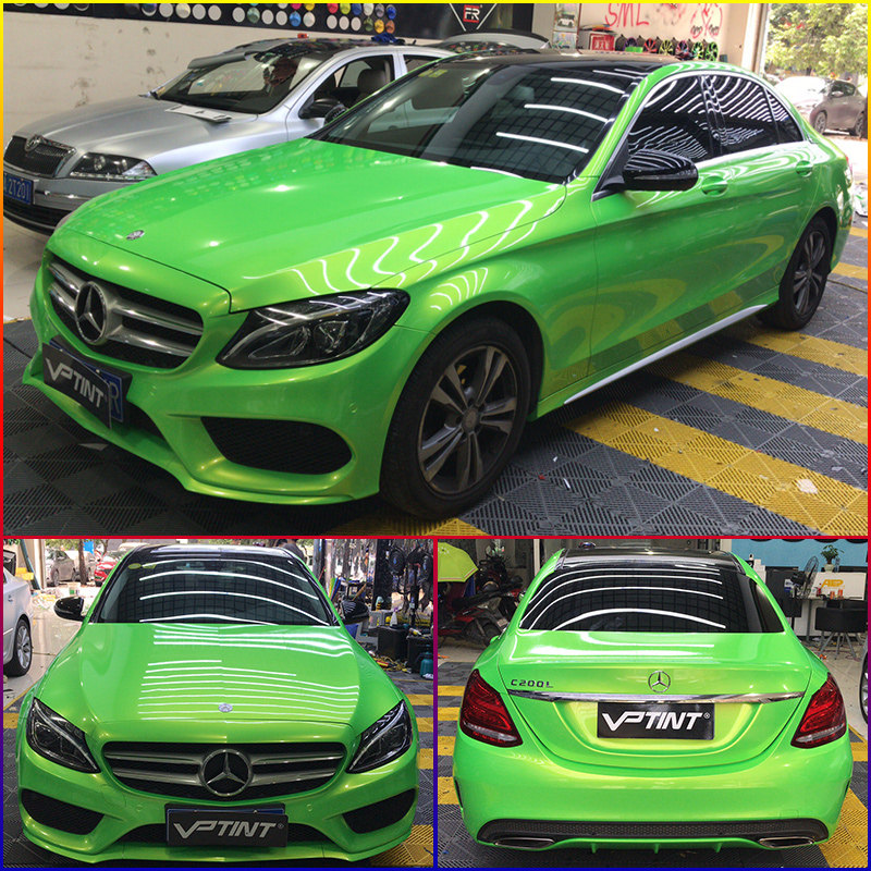 车改色膜汽车全车膜可施工进口改色幻彩绿车改色膜