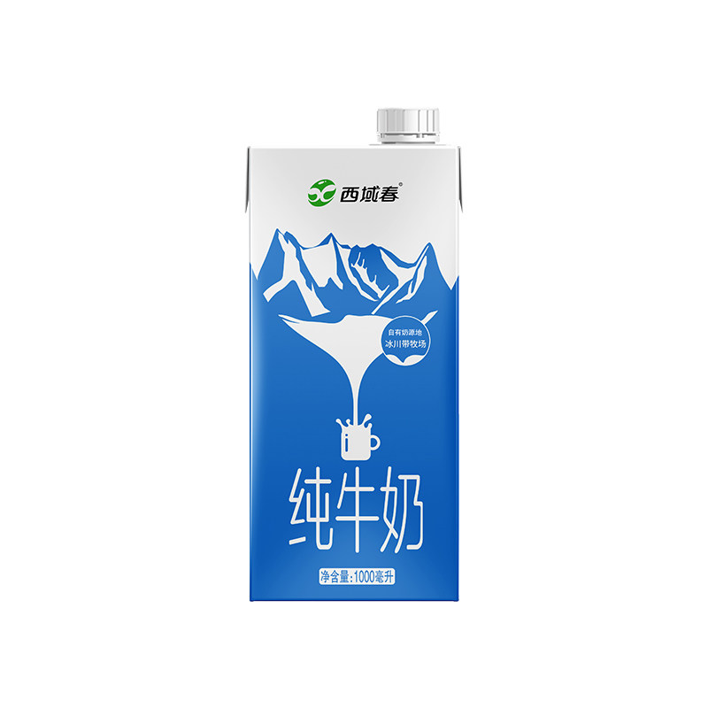 新品上市新疆西域纯牛奶1l盒大瓶分享家庭营养早餐纯牛奶