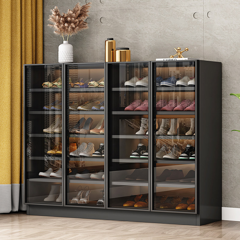 轻奢玻璃玻璃鞋鞋柜家用门口大容量玄关一体体高鞋柜