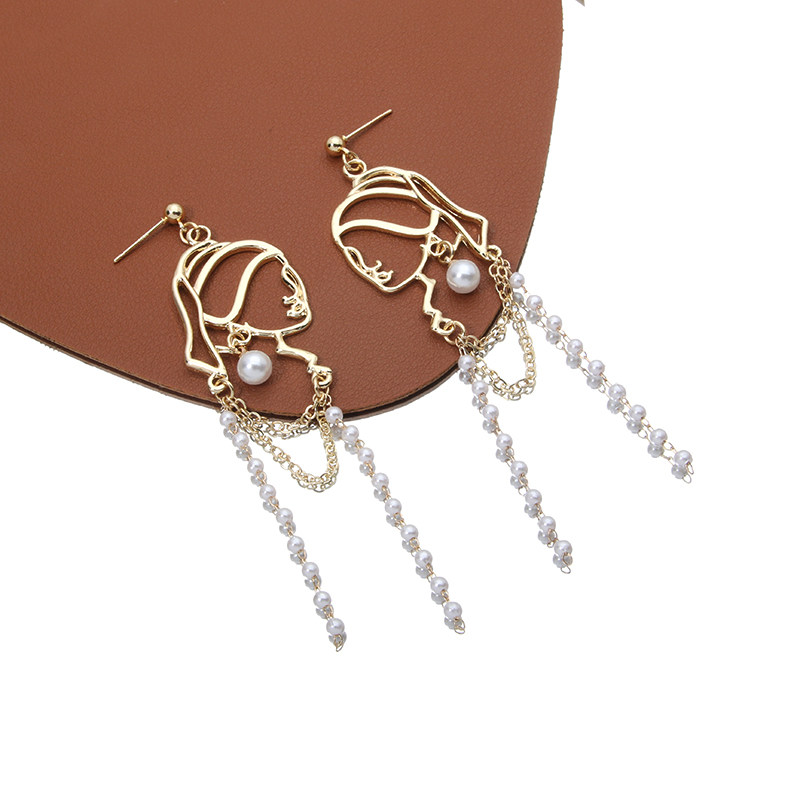 欧美长款珍珠耳环小众设计高级冷性复古流苏耳环