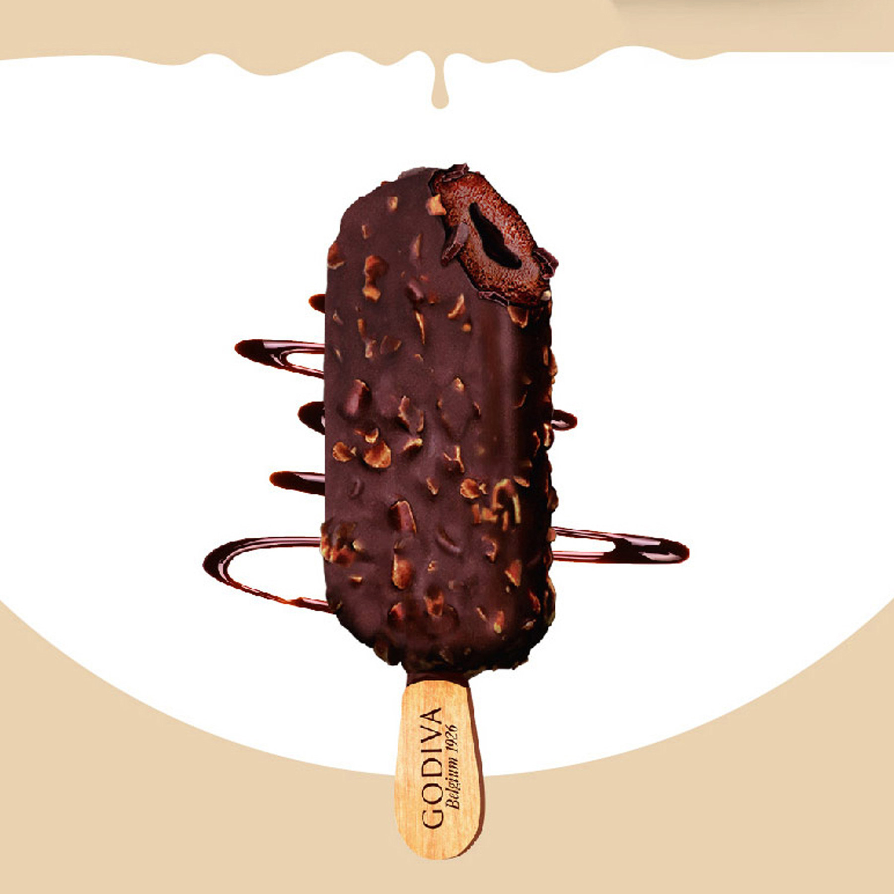 godiva歌帝梵夏威夷果仁黑巧克力味脆皮冰淇淋6支分享装多口味