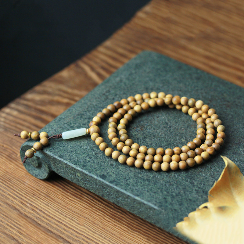 檀木佛珠手串老料和田玉檀香木手链男女民族风佛珠