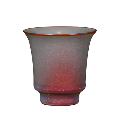 炭烧钧瓷茶具任晓飞晓飞大师手工玉兰陶瓷单杯主人品茗茶杯