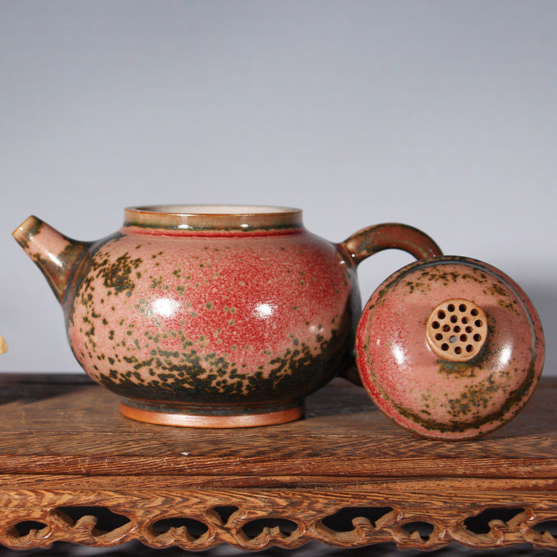 钧瓷签款卢钧手炭烧大师俊才茶壶陈俊才茶具陶瓷茶壶