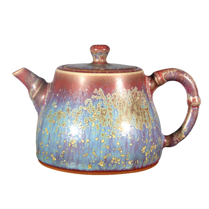 钧瓷晓飞泡茶高档竹韵炭烧手工茶壶任晓飞茶具茶壶