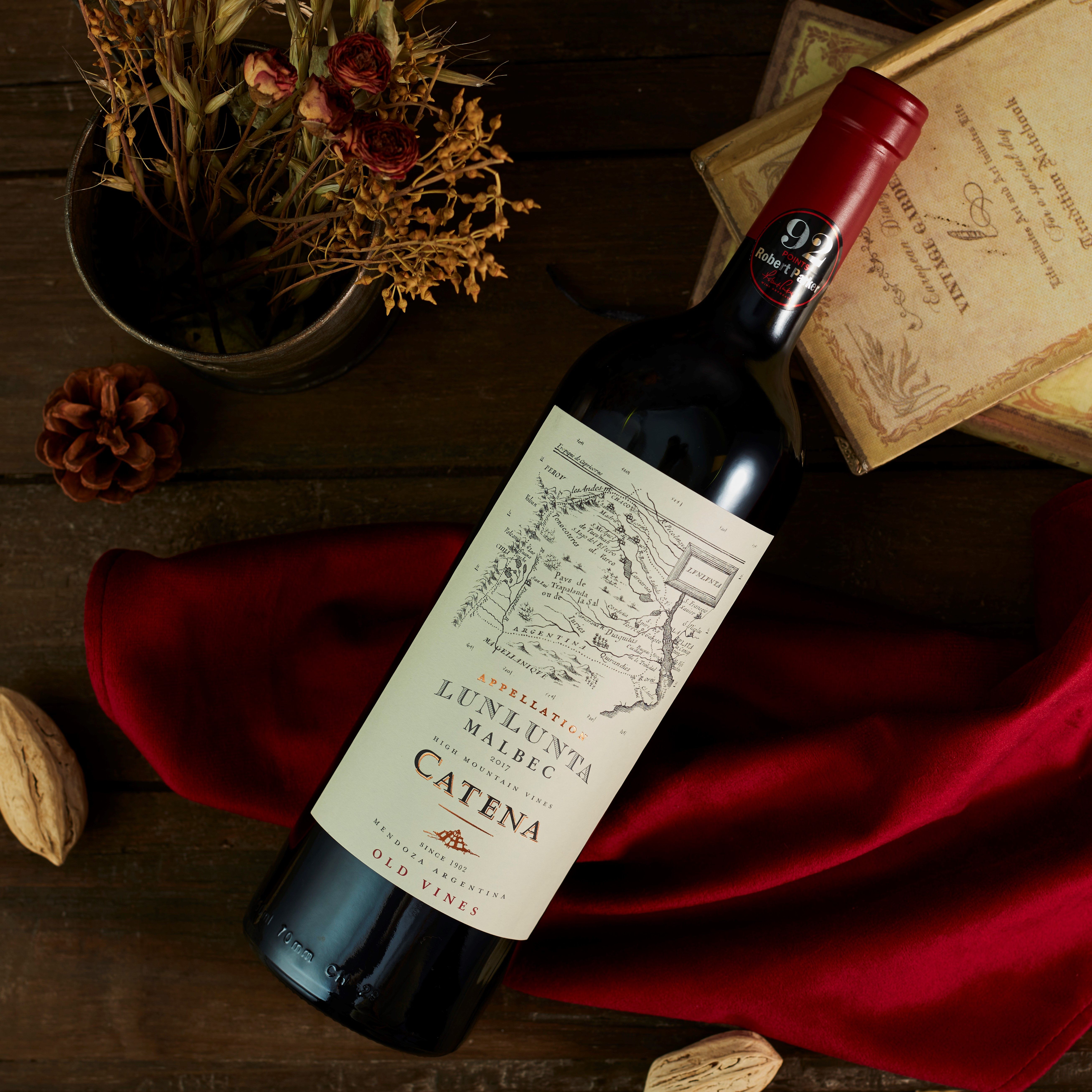 南美洲超级名庄阿根廷卡帝娜catena马尔贝克轮轮塔老藤干红静态葡萄酒
