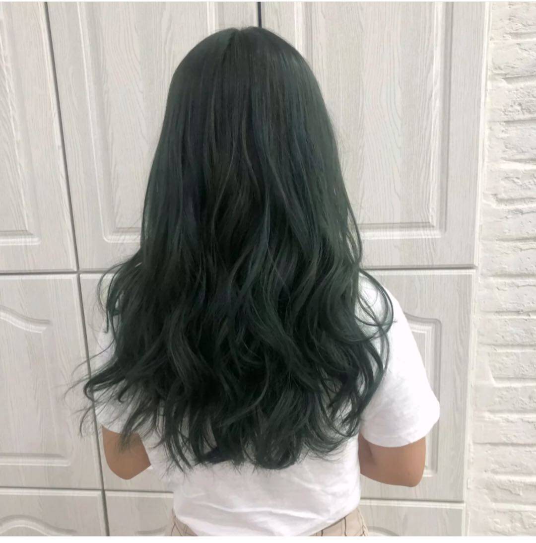 闷青色果青色染发剂染发膏自己在家操作显白不用褪色买1送1染发剂