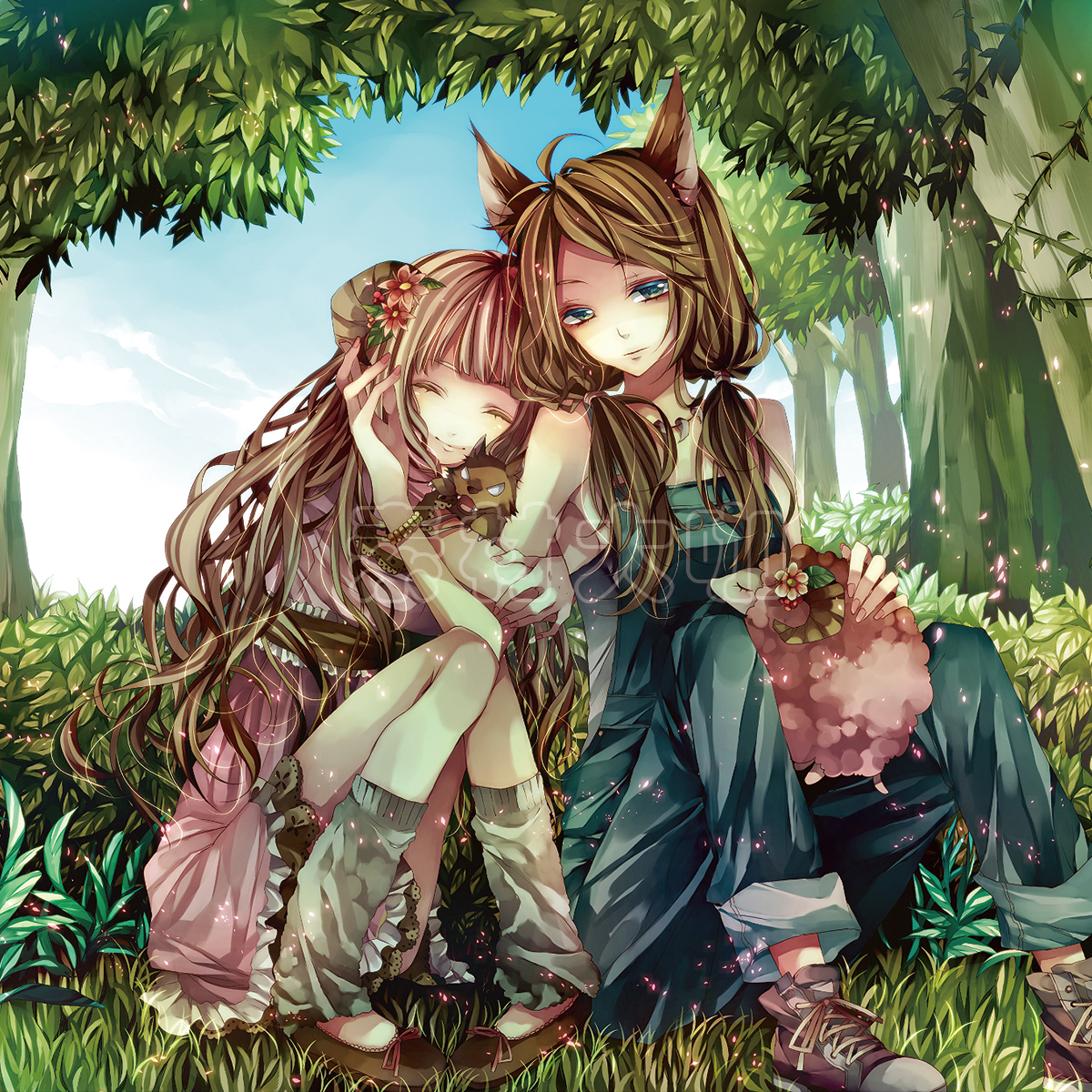 素材大咖动漫卡通少女美少女人物场景景色漫画女孩设计素材