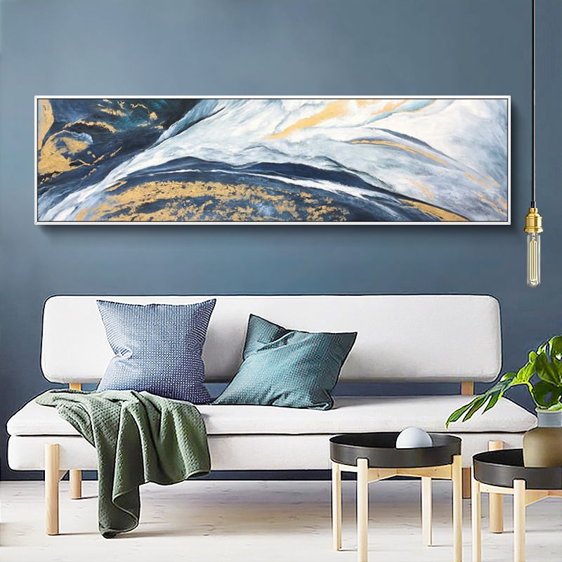 手绘抽象油画玄关客厅装饰画现代简约美式轻奢金光油画