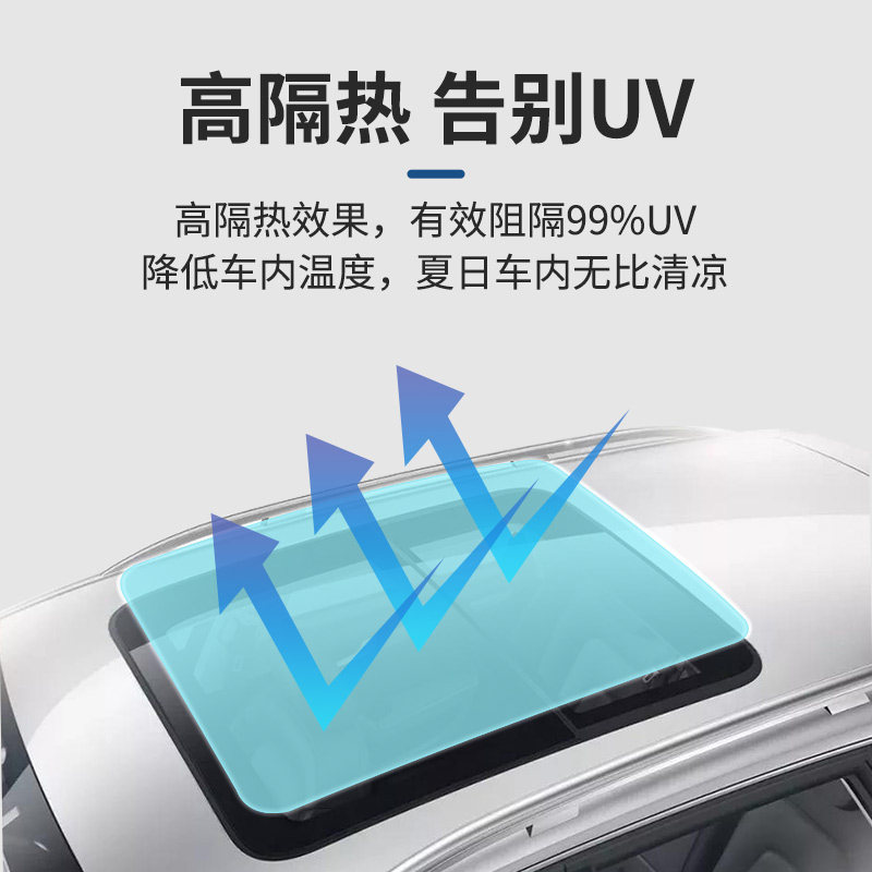 天窗冰甲汽车玻璃贴膜车顶玻璃隔热防晒膜小全景玻璃防爆隔热膜