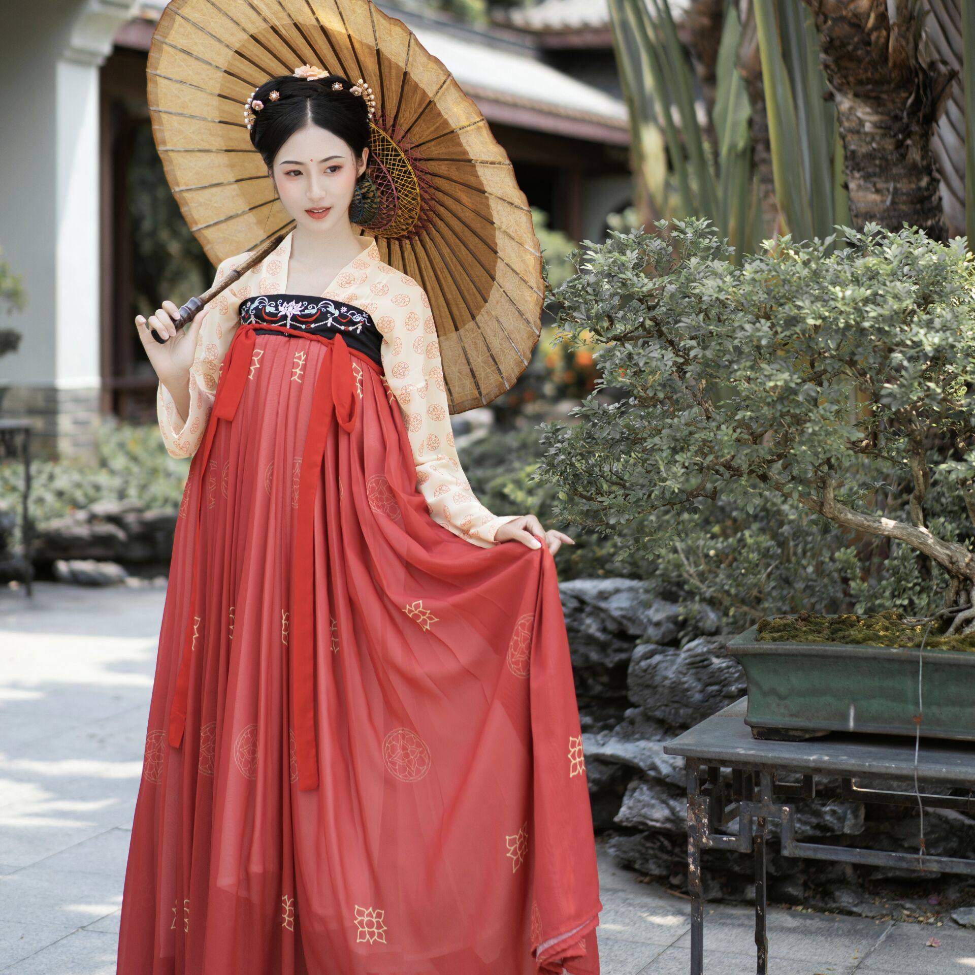 虞美人汉韵依庄原创汉服唐风齐胸襦裙复原原款汉服