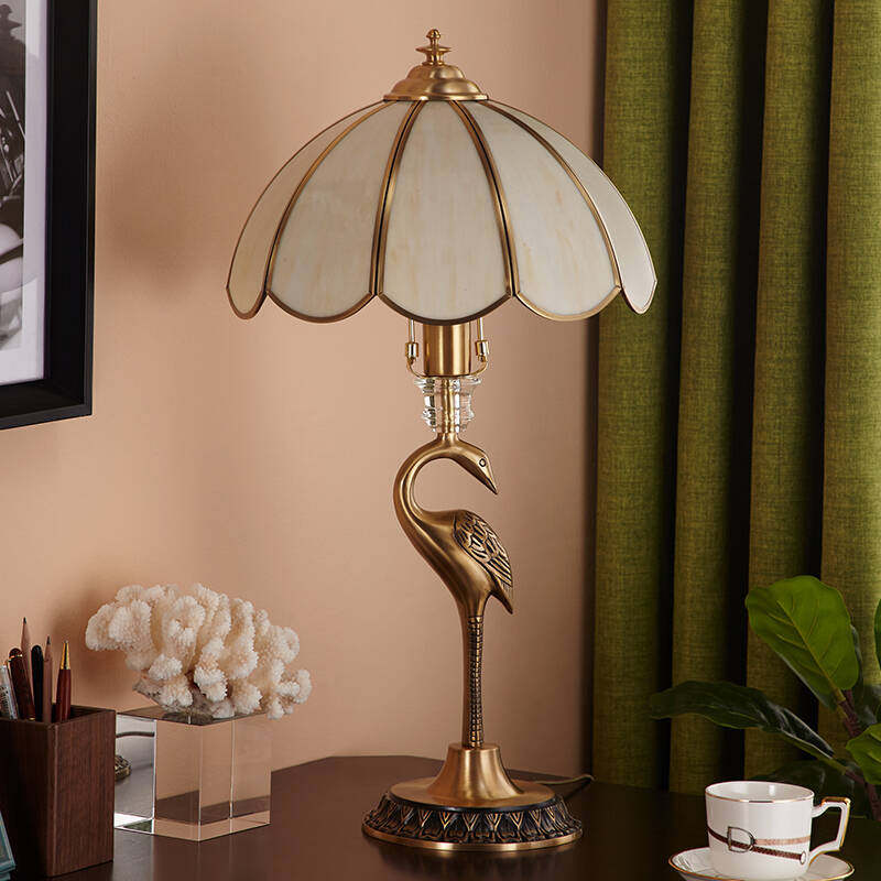 台灯美式卧室床头全铜创意高端书房办公桌玄关智能灯光