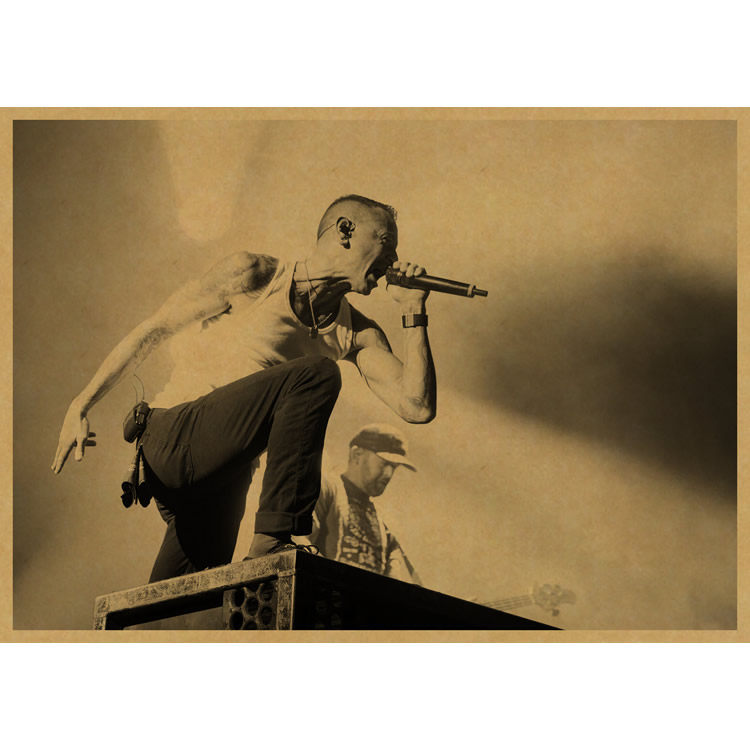 林肯公园linkinpark摇滚乐队牛皮纸海报复古音乐装饰画酒吧现代装饰画