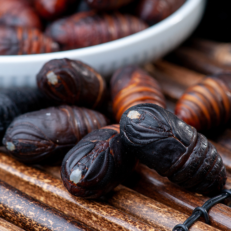 蚕蛹东北特产野生柞蚕新鲜鲜活活活大黑茧蛹其它