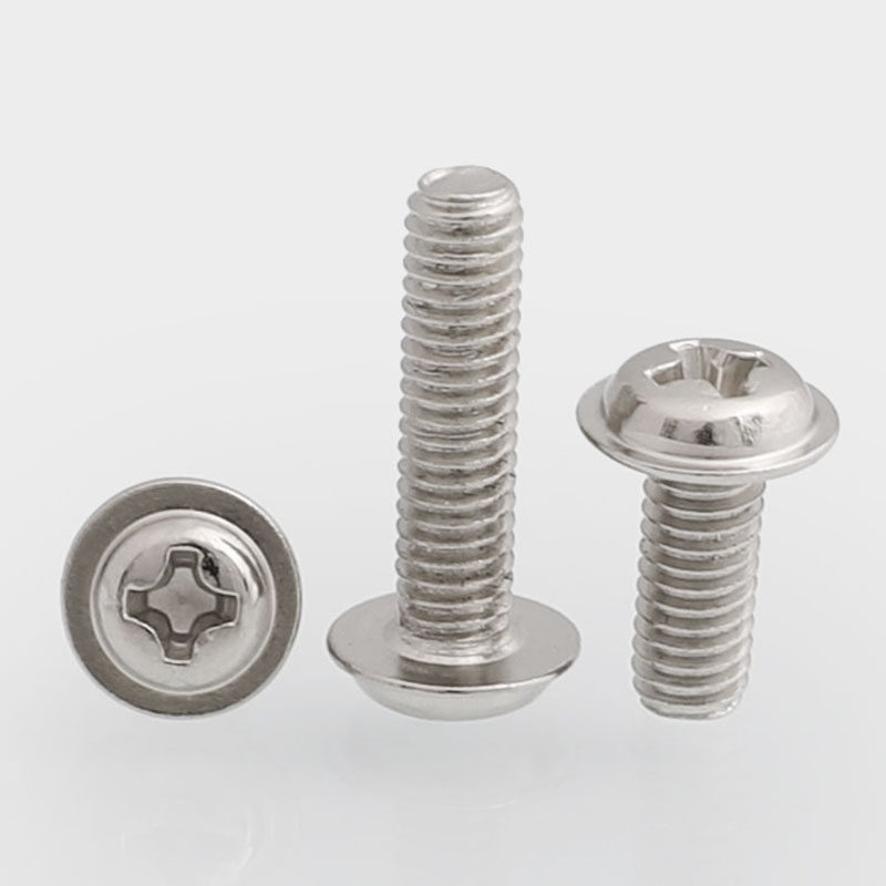 pwm镀镍大头螺丝圆头带垫螺丝钉带介盘头m3 m4*4x5x6x8x10x16x20