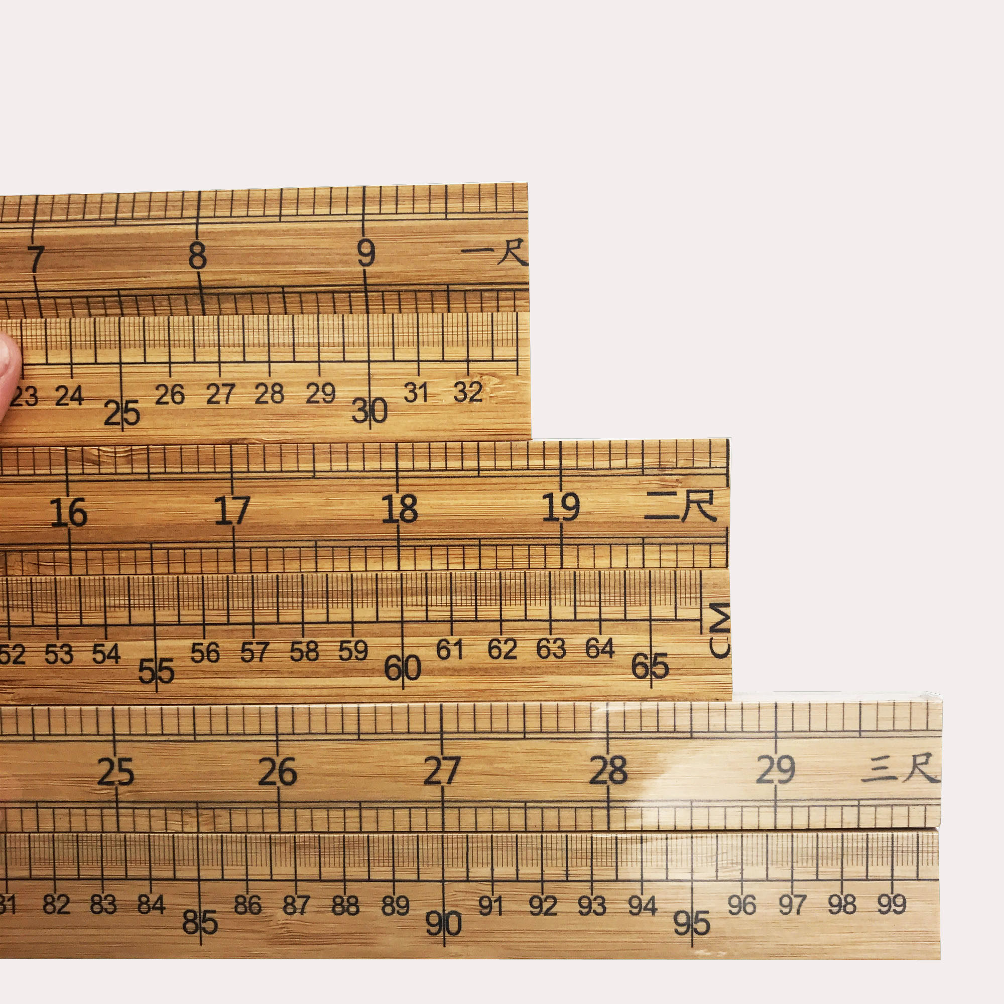 市尺裁缝30cm竹尺一尺二尺木尺1米量布测量尺子