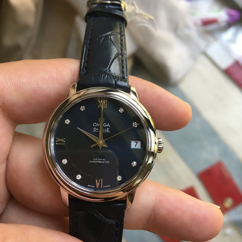 omega欧米茄官方正品碟飞女手表时尚休闲镶钻自动机械女表