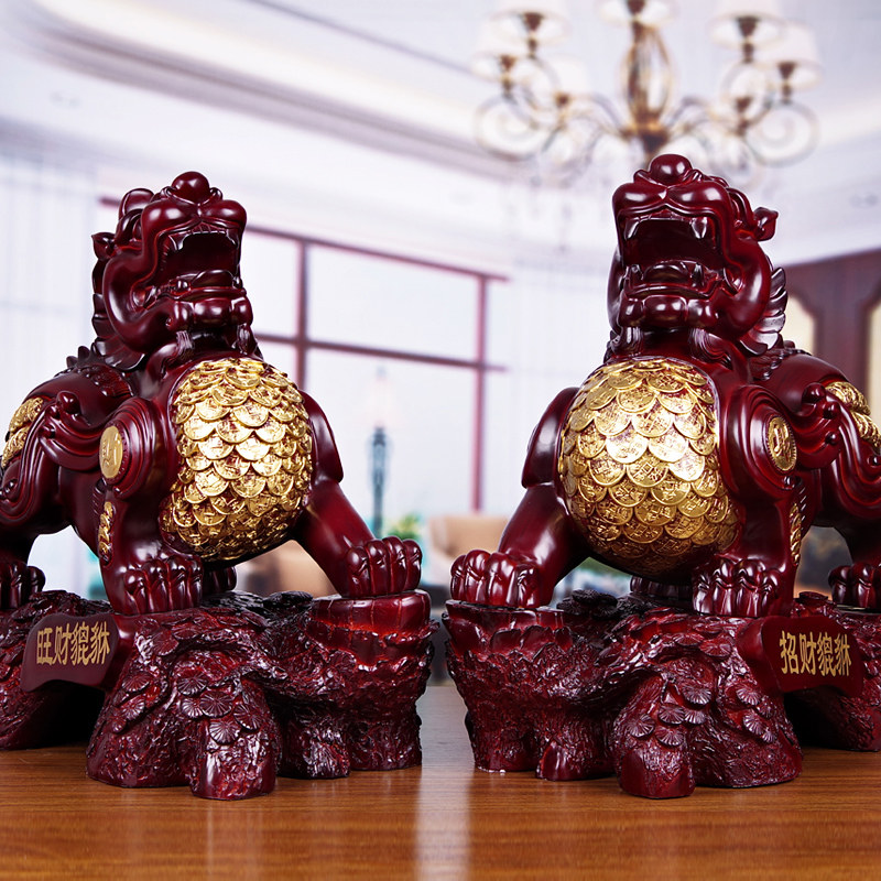 招财貔貅摆件大号一对家居客厅电视酒柜装饰品开业礼品收银台摆设