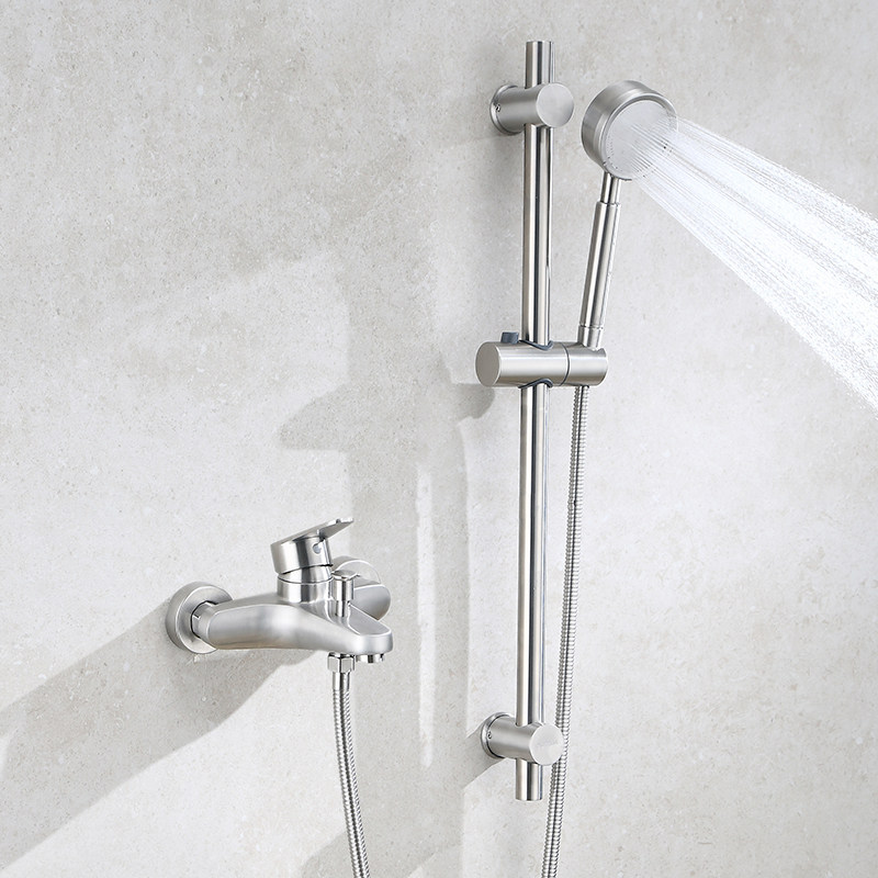 304不锈钢简易花洒套装家用 浴室三联混水阀沐浴淋浴龙头淋雨喷头