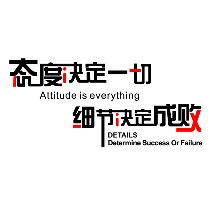决定态度一切细节成败励志墙贴团队公司办公室墙贴