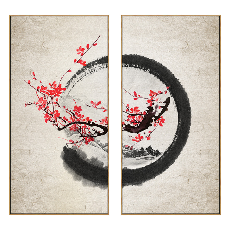 中国墙壁餐厅挂画玄关入户中式国风新中式墙面现代装饰画