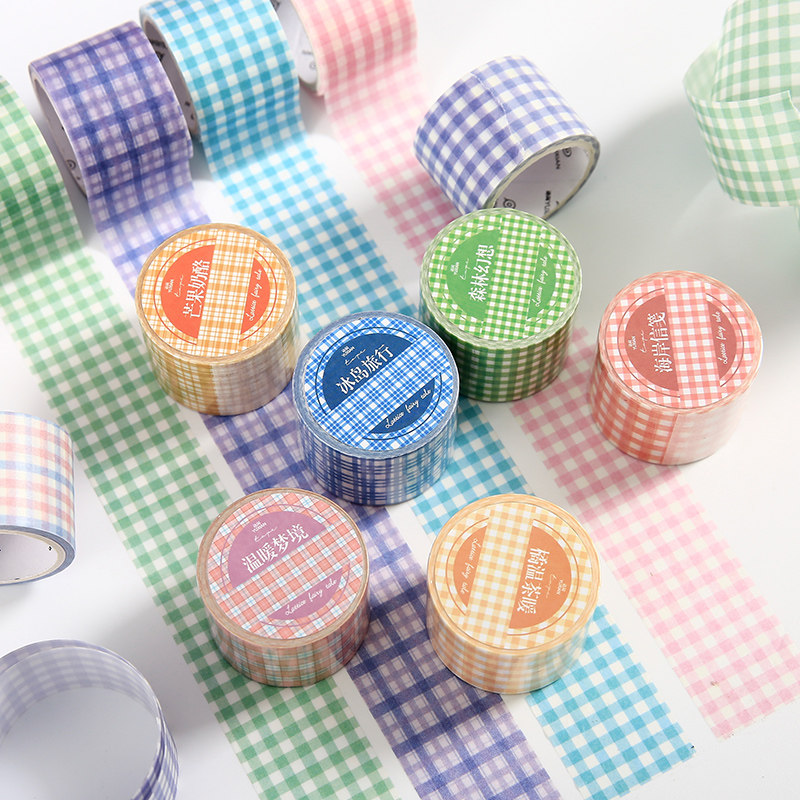 格纹ins图案笔记本装饰diy女孩子胶布胶卷简约胶带