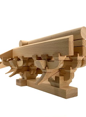 中国斗拱全榫卯结构摆件拼装玩具