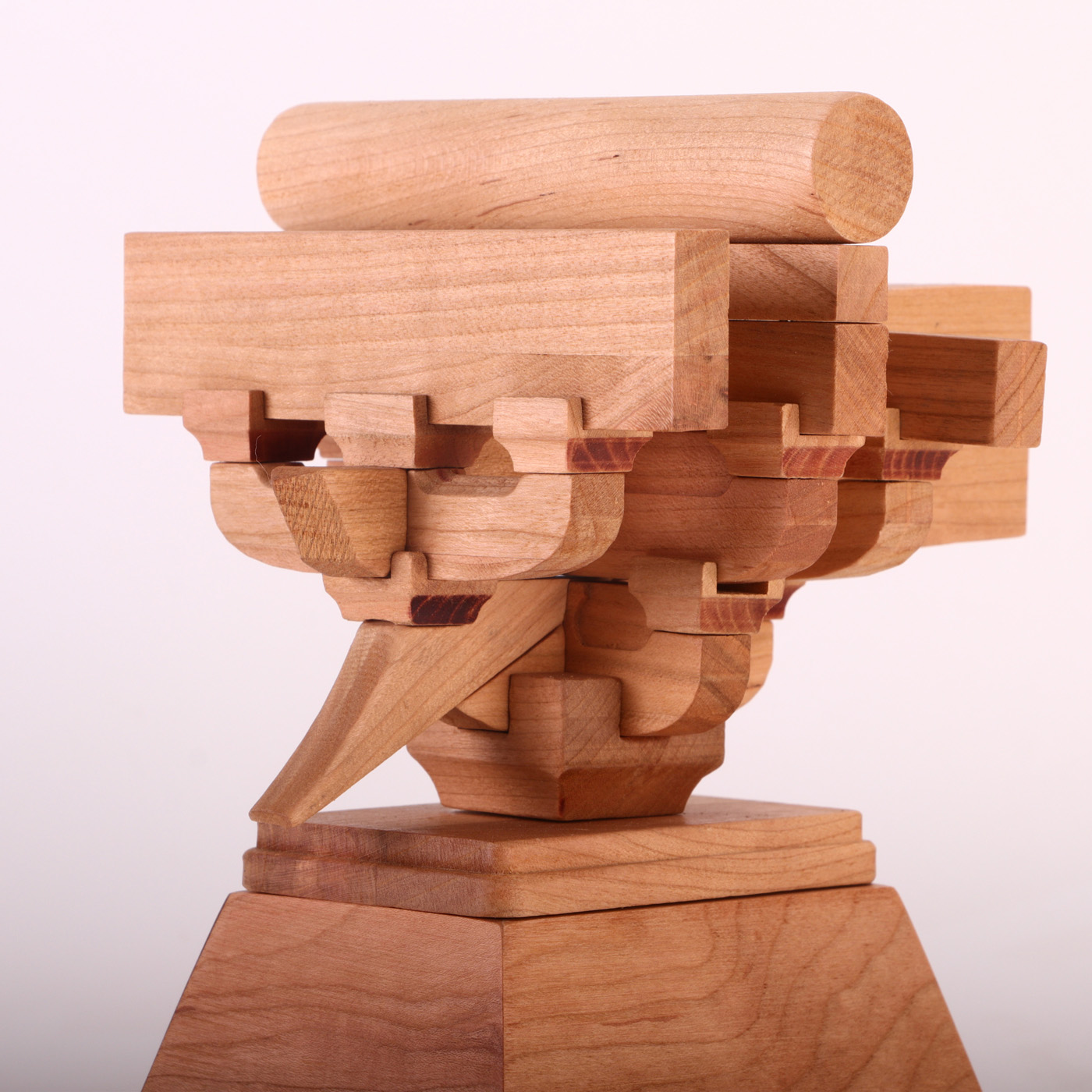 古建筑宋式柱头斗拱榫卯积木樱桃实木模型结构塑料积木