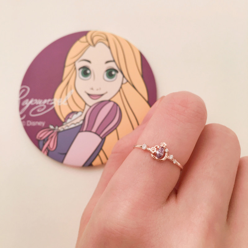 【lloyd x 迪士尼】官方正品公主联名戒指女 10k金长发公主女细款