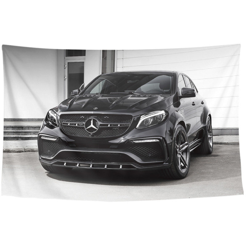 奔驰背景挂毯挂布海报布海报装饰amg墙布周边挂毯