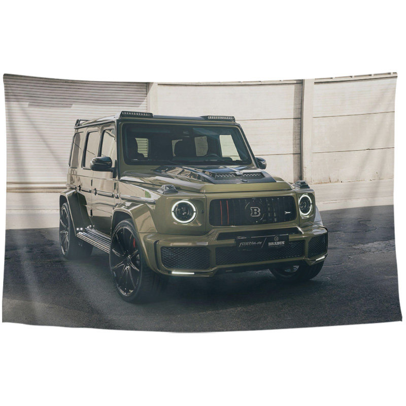 奔驰车迷挂布布挂布背景装饰周边amgcla车库挂毯