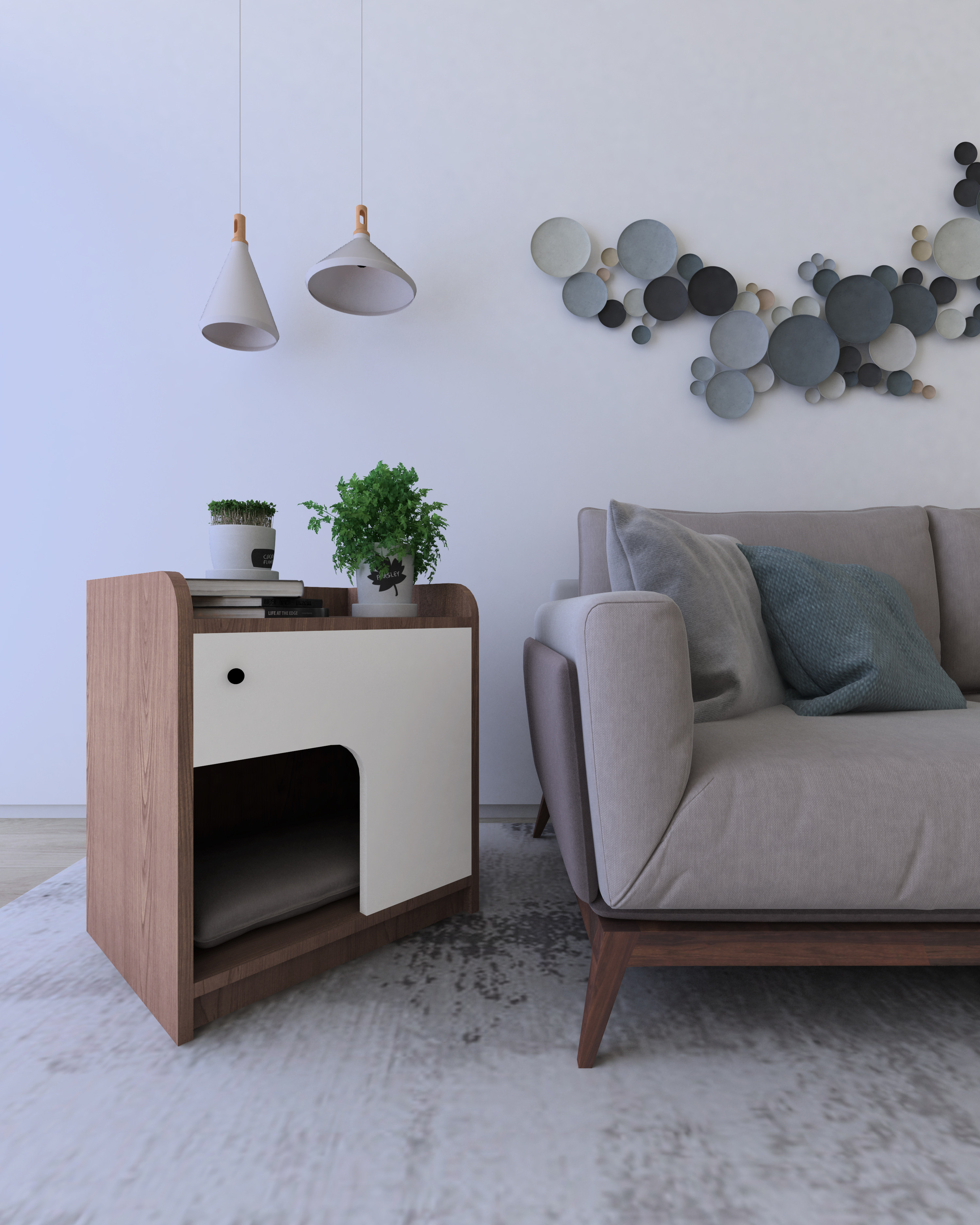 实木猫窝沙发柜人猫共用抖音网红猫窝人宠共用实木家具床头柜-mc母婴