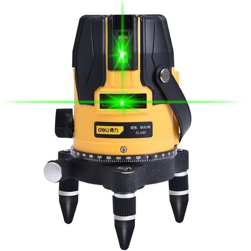 得力水平仪绿光高精度2-3-5-12线自动打线强光投线仪红外线平水仪
