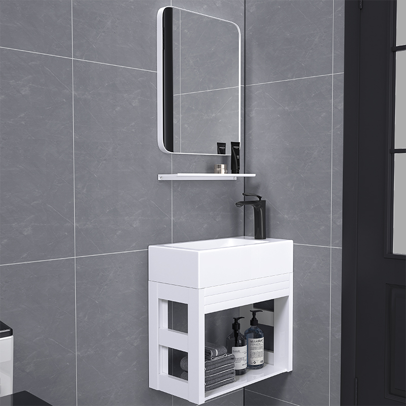 小户型挂墙式洗手盆迷你小尺寸陶瓷挂盆超窄25宽简易浴室墙角吊柜