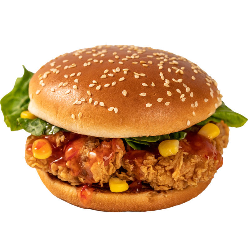 辅兴香辣鸡腿汉堡包微波即食早餐夹鸡排汉堡8个装包点